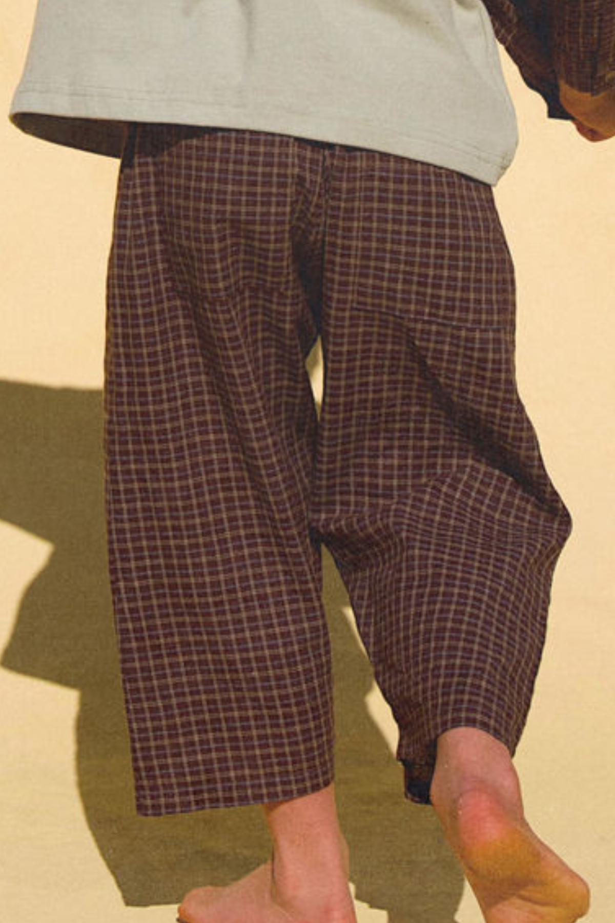 The Dusty Drop Crotch Pant - Choc Gingham