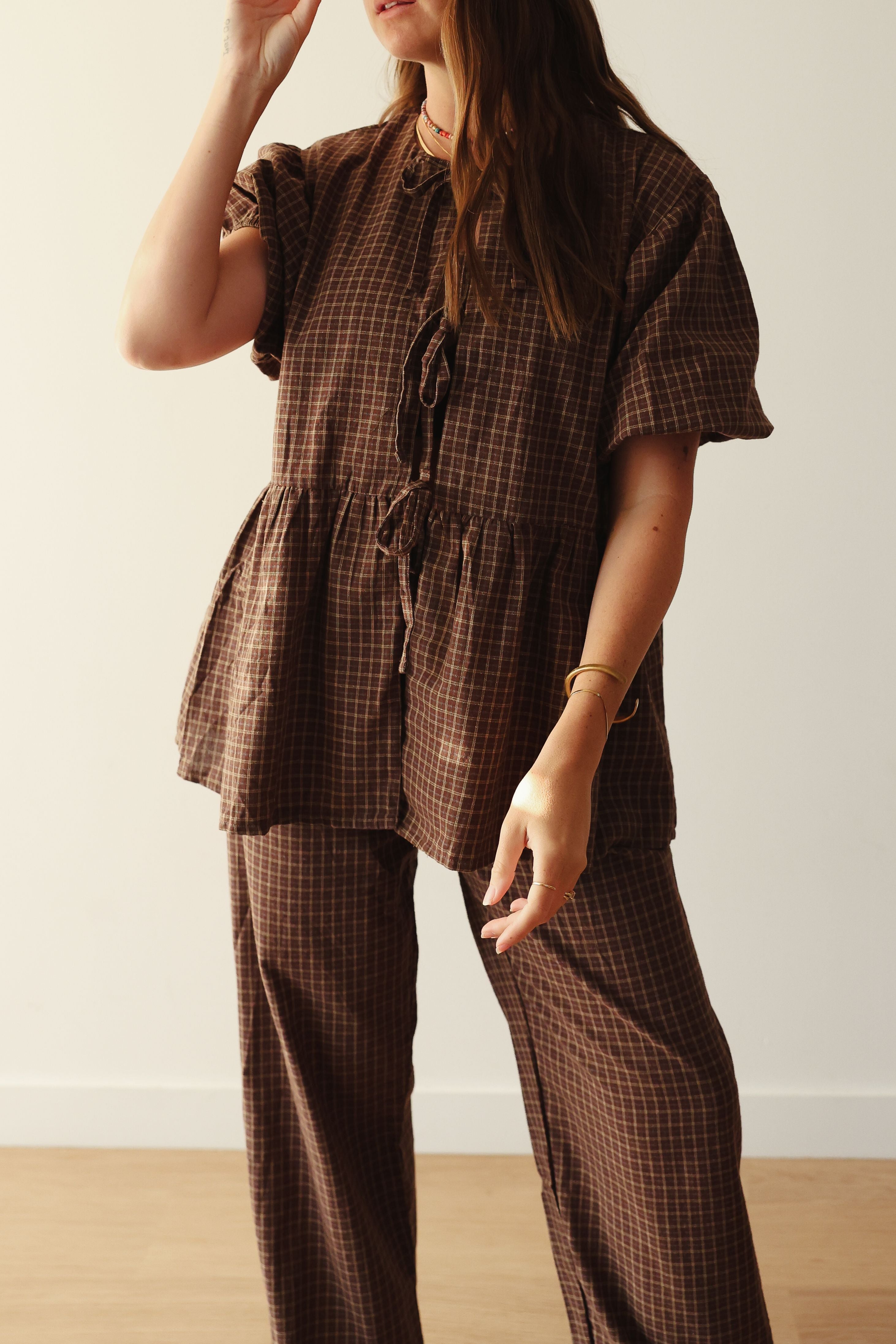 PRE ORDER - The Mama Cami - Chocolate Gingham