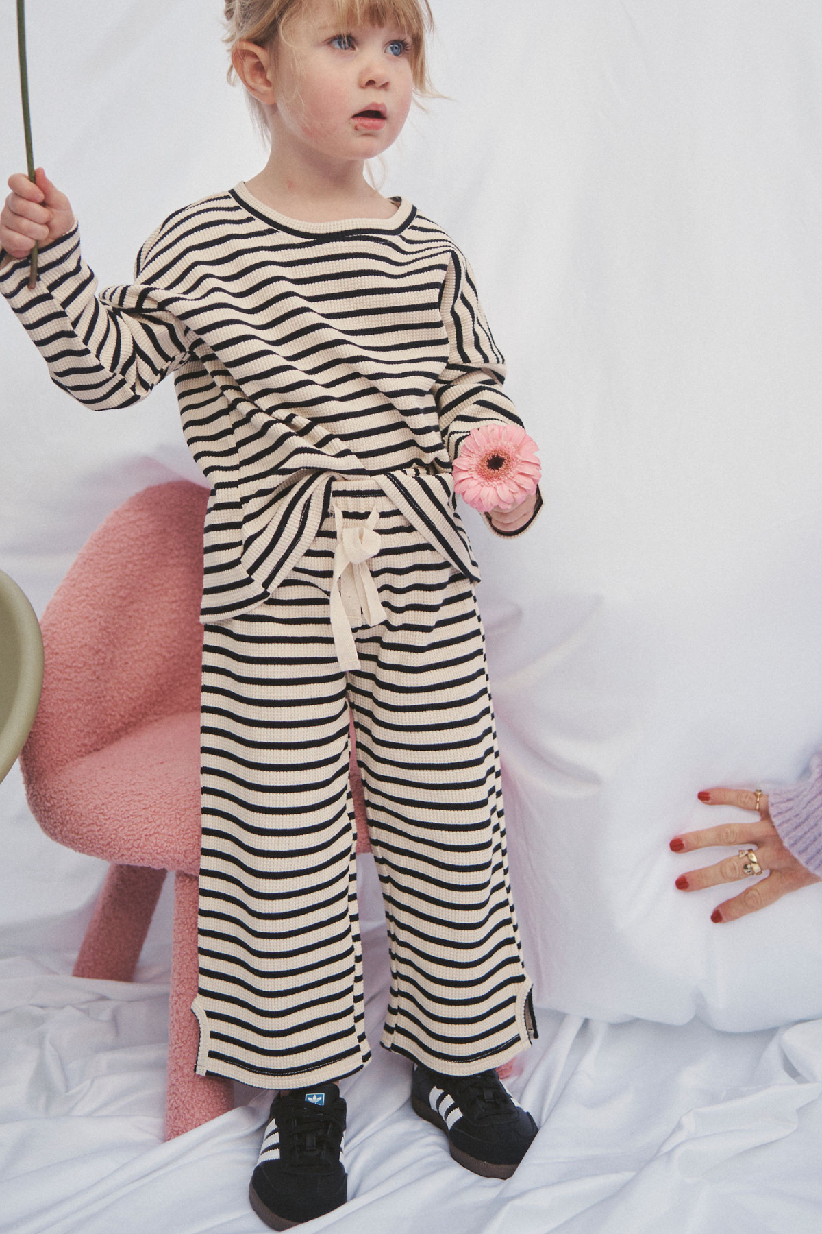 The Lucky Lounge Pants - Balck Ecru Stripe