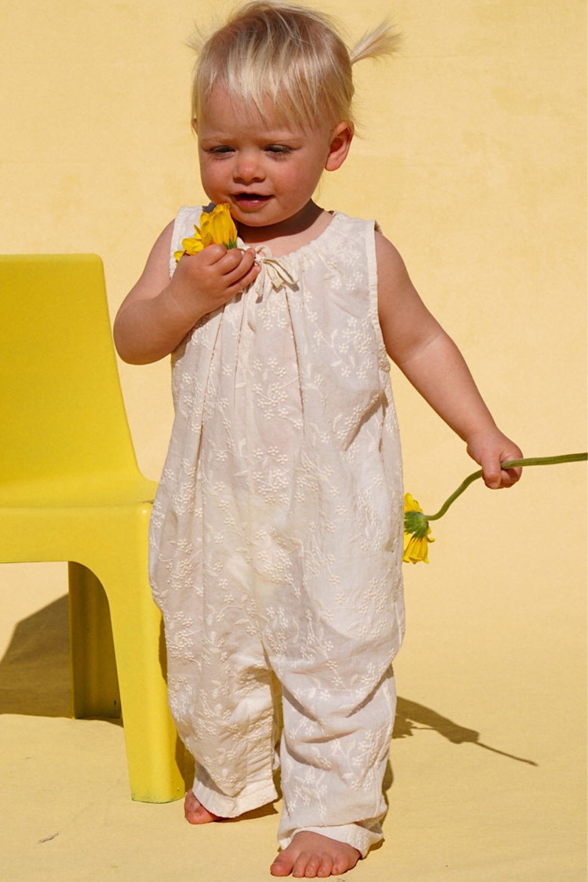 The Juniper Jumpsuit - Embroidered Cream