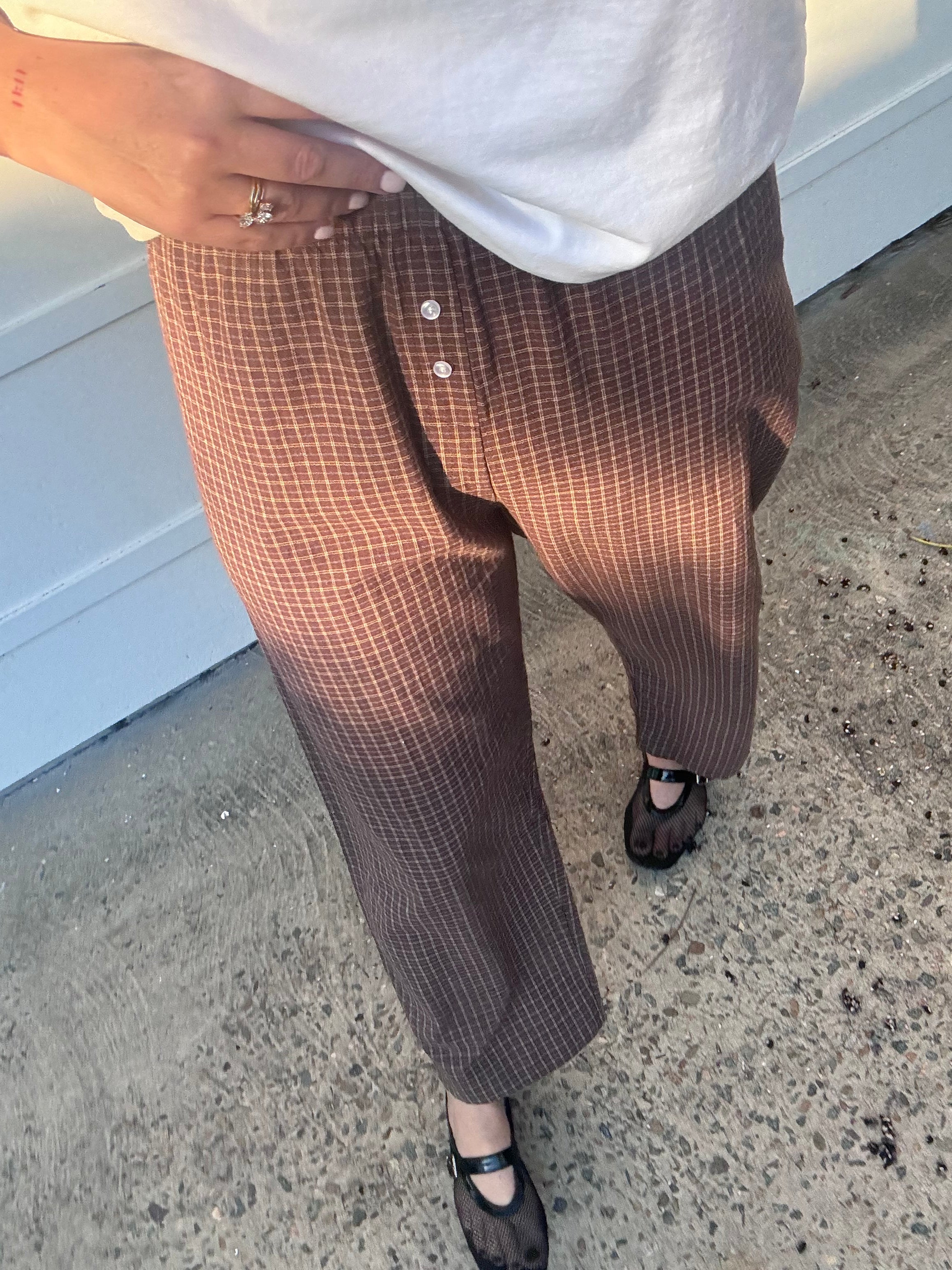Mama Cam Pant - Chocolate Gingham