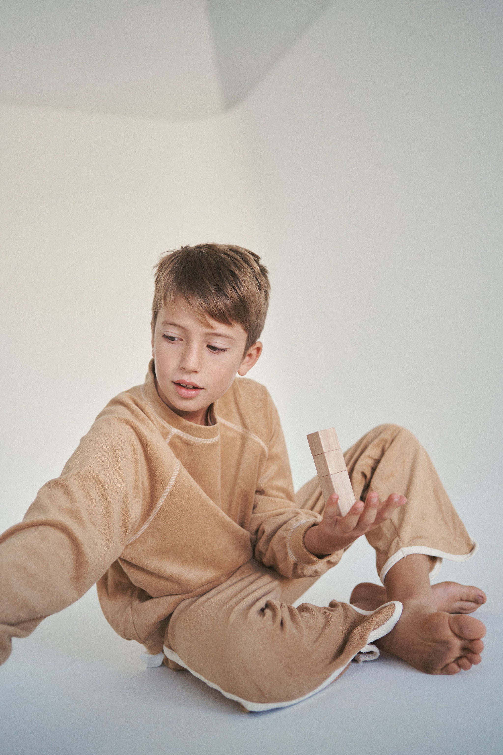 The Terry Track Sweater - Almond
