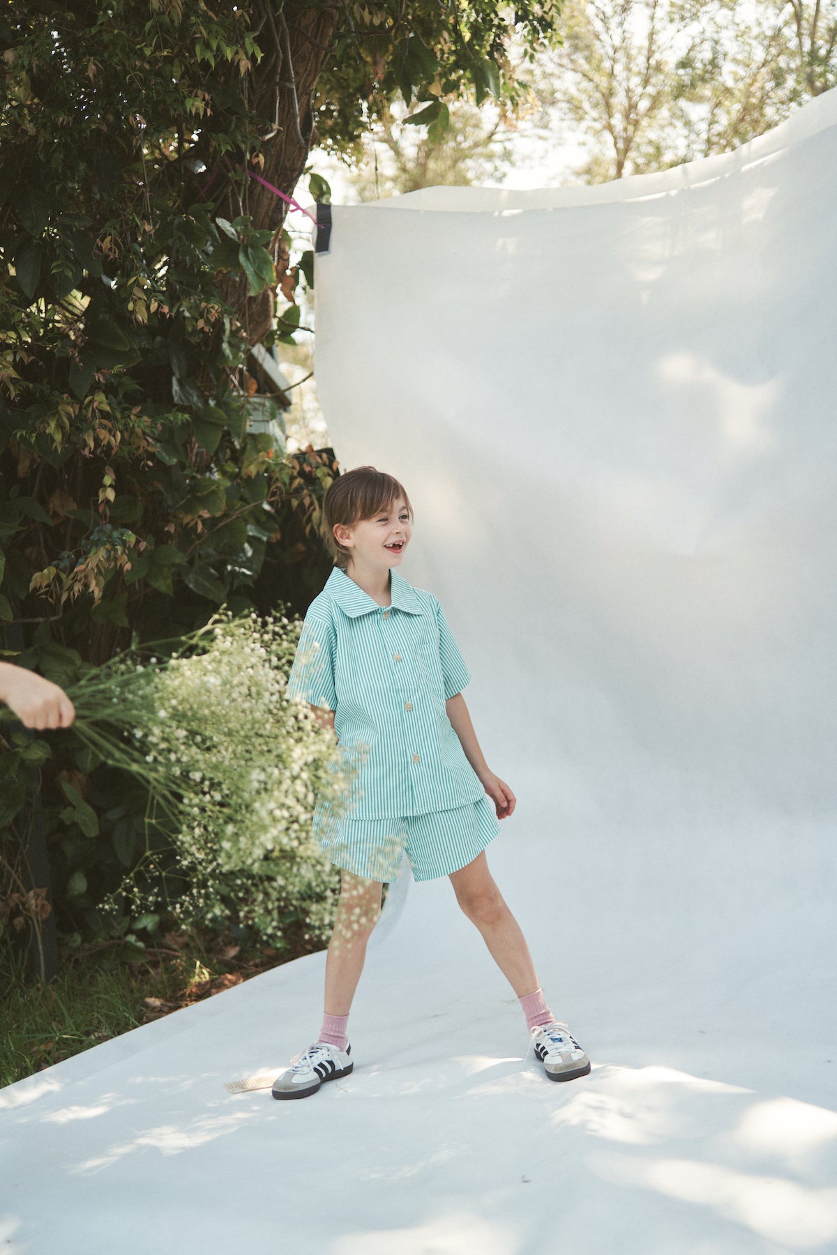 The Alva Button up Shirt - Verde Stripe