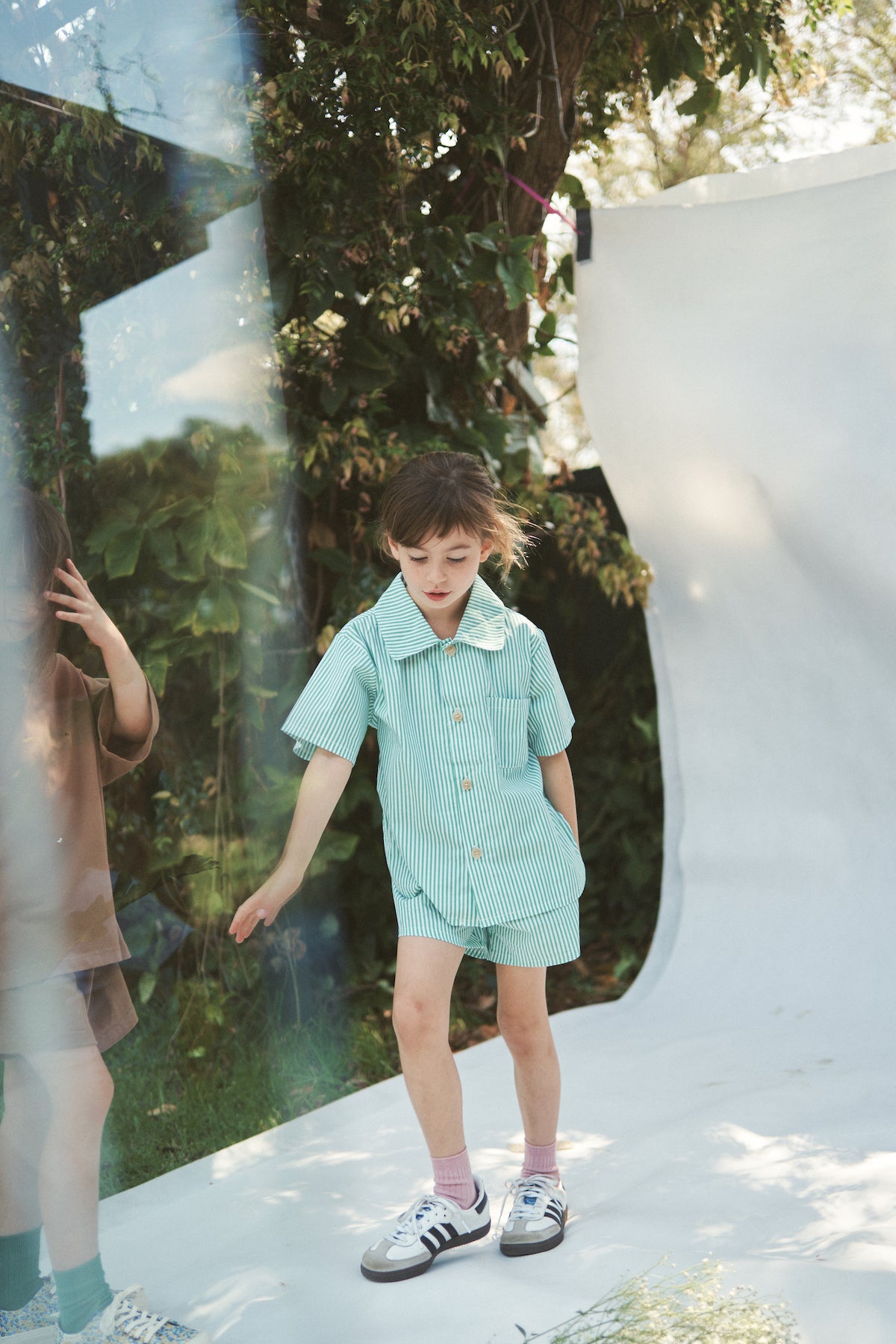 The Alva Button up Shirt - Verde Stripe