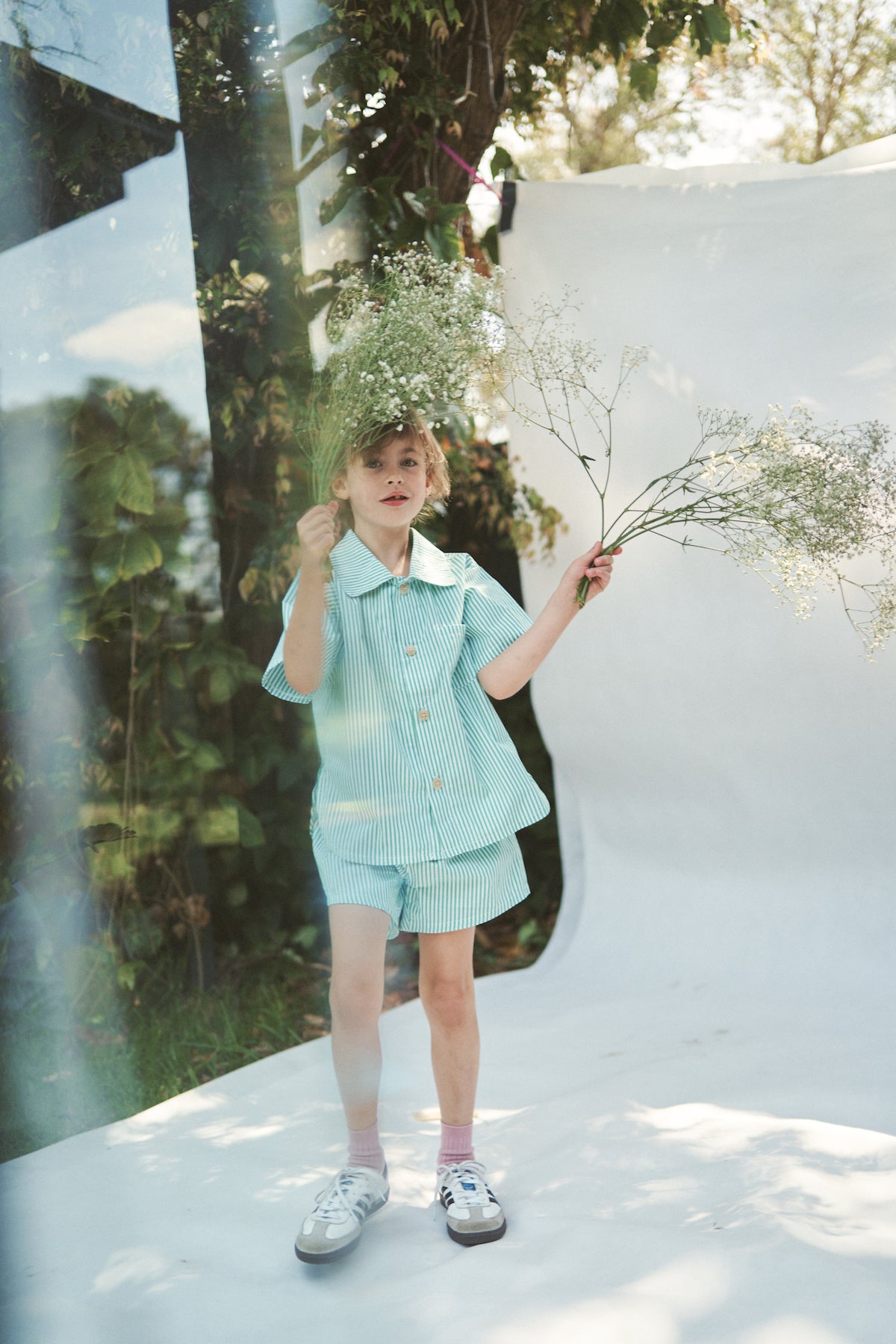 The Alva Button up Shirt - Verde Stripe