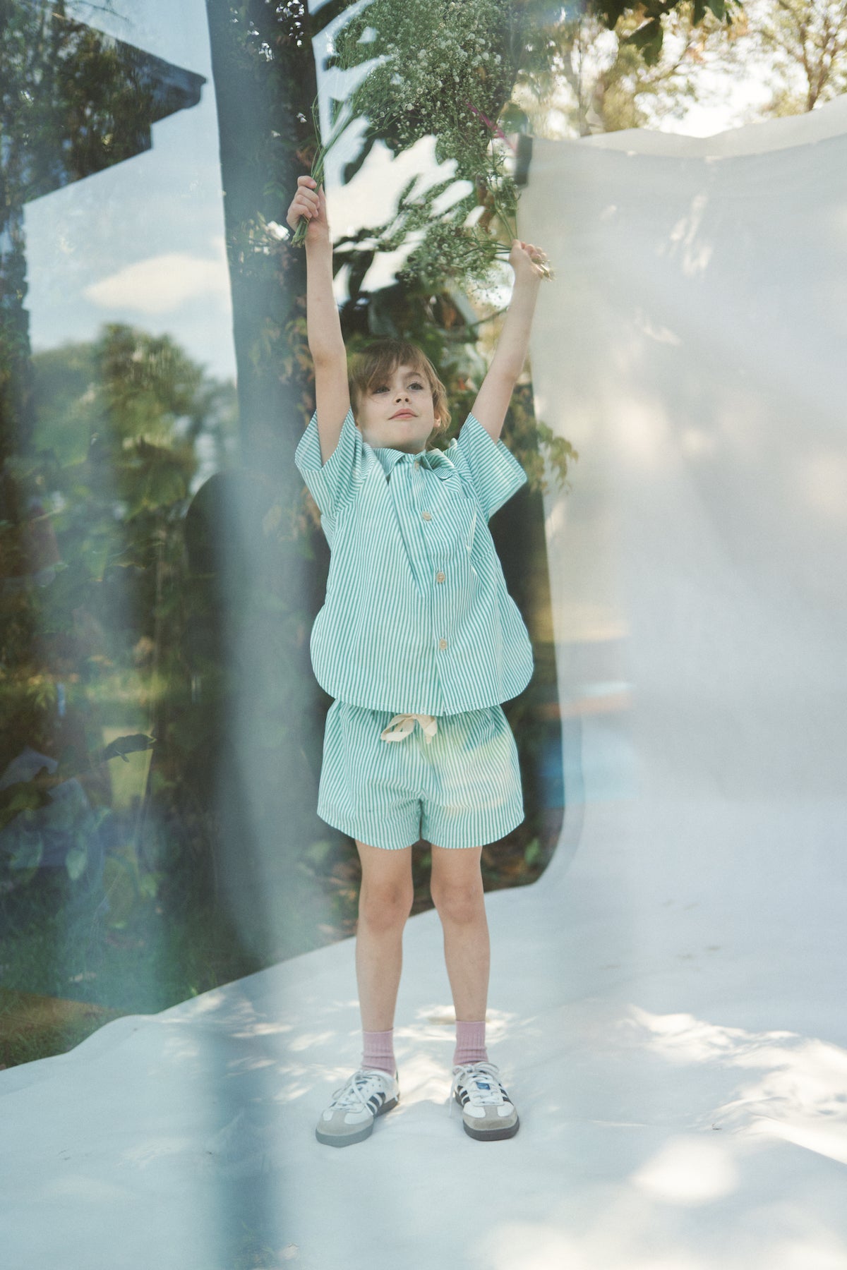 The Alva Button up Shirt - Verde Stripe