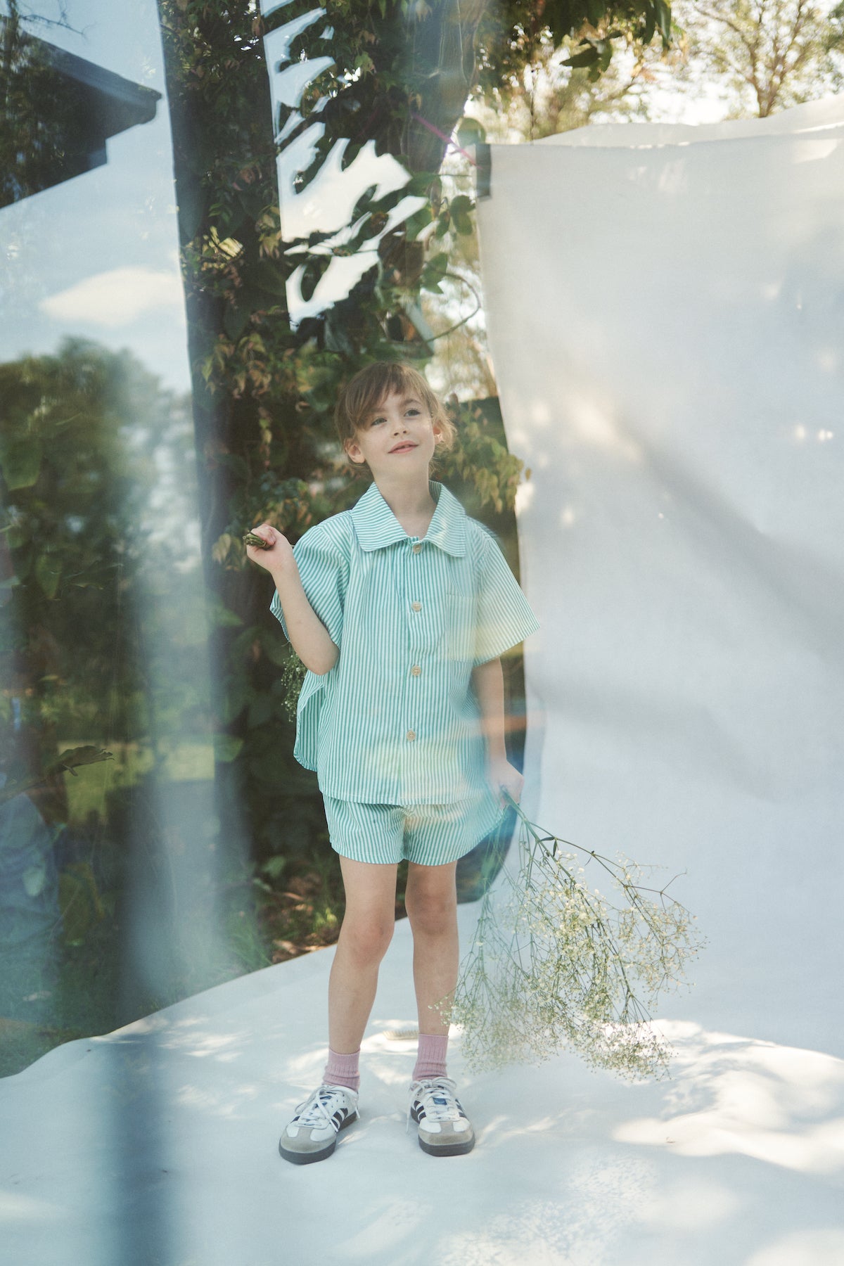 The Alva Button up Shirt - Verde Stripe