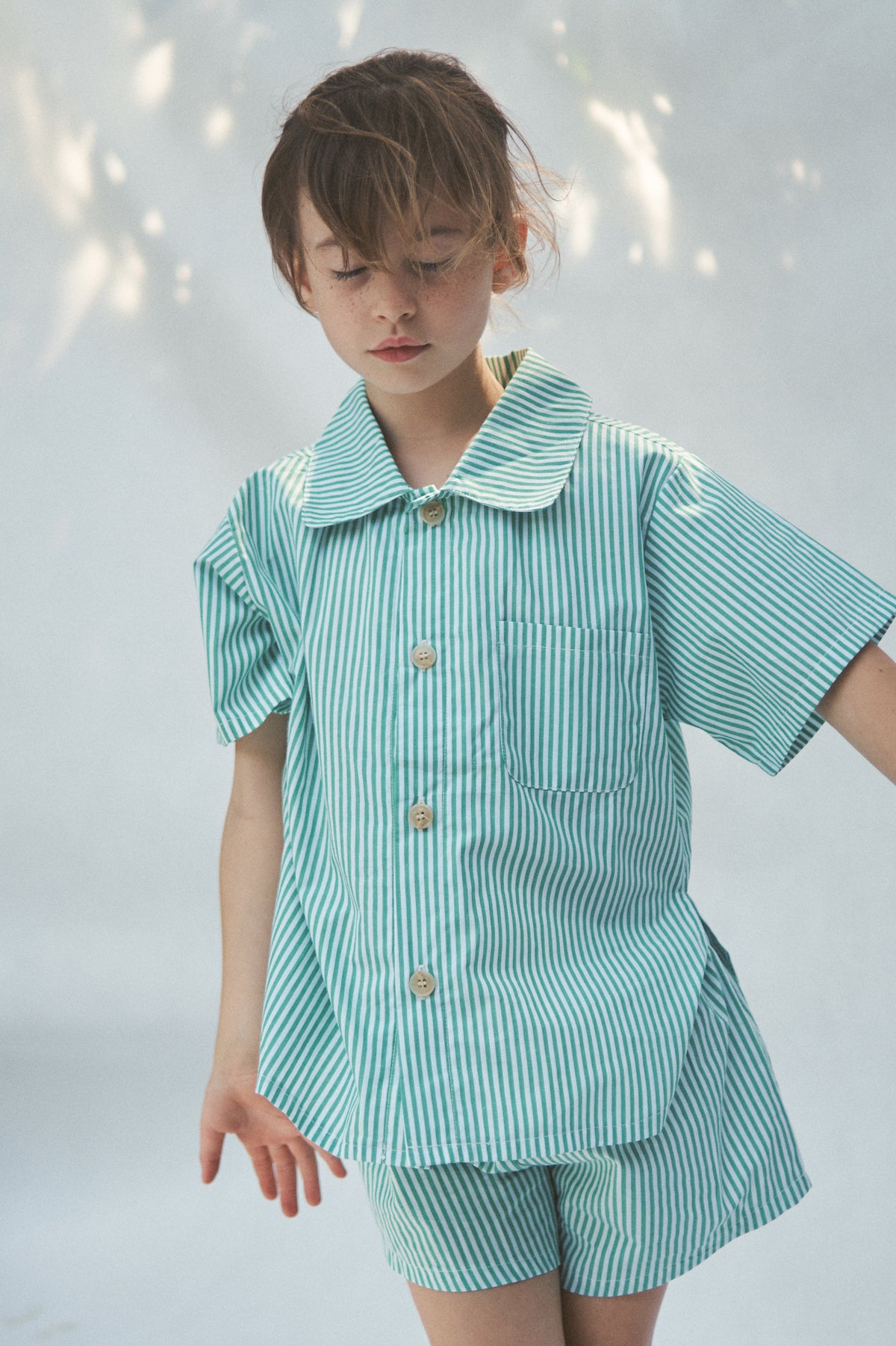 The Alva Button up Shirt - Verde Stripe