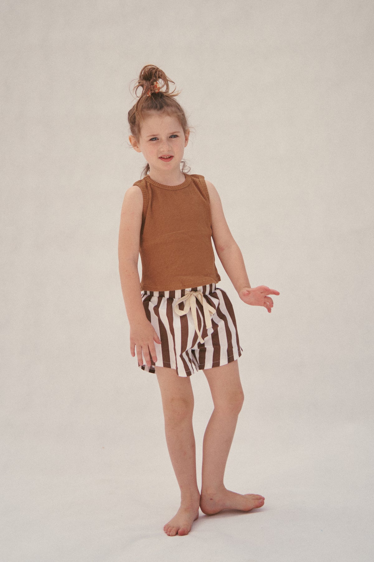 The Patti Ribbed Tank - Russet Brown