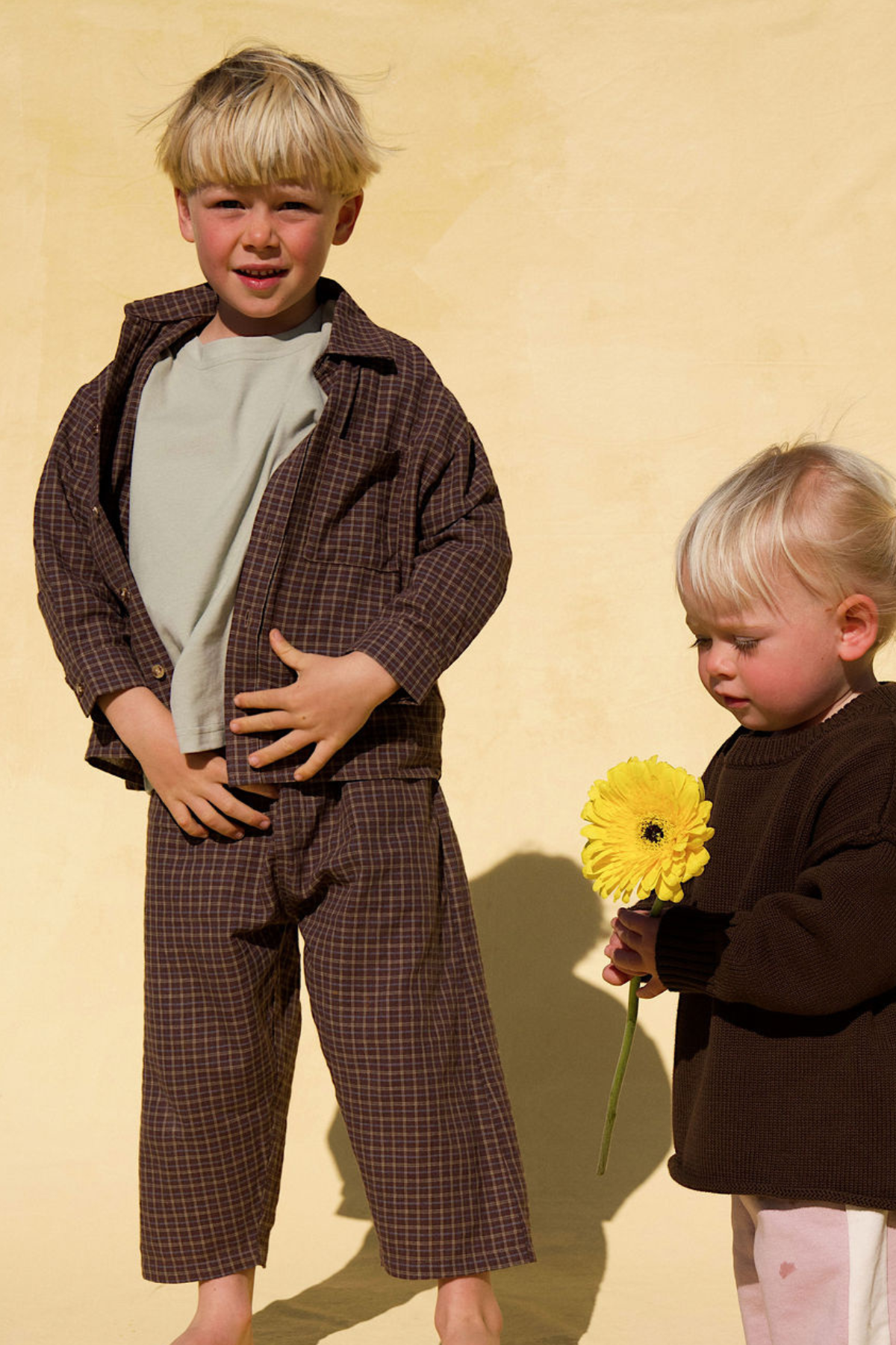 The Dusty Drop Crotch Pant - Choc Gingham