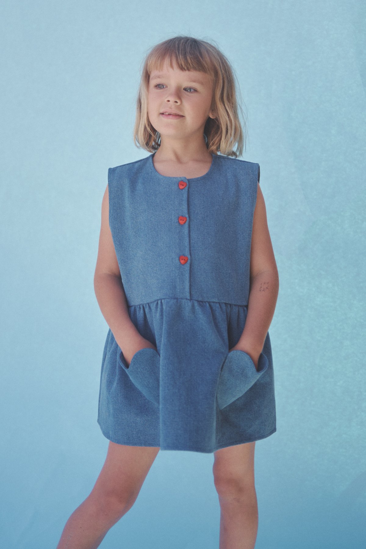 The Delphine Dress - Blue Denim