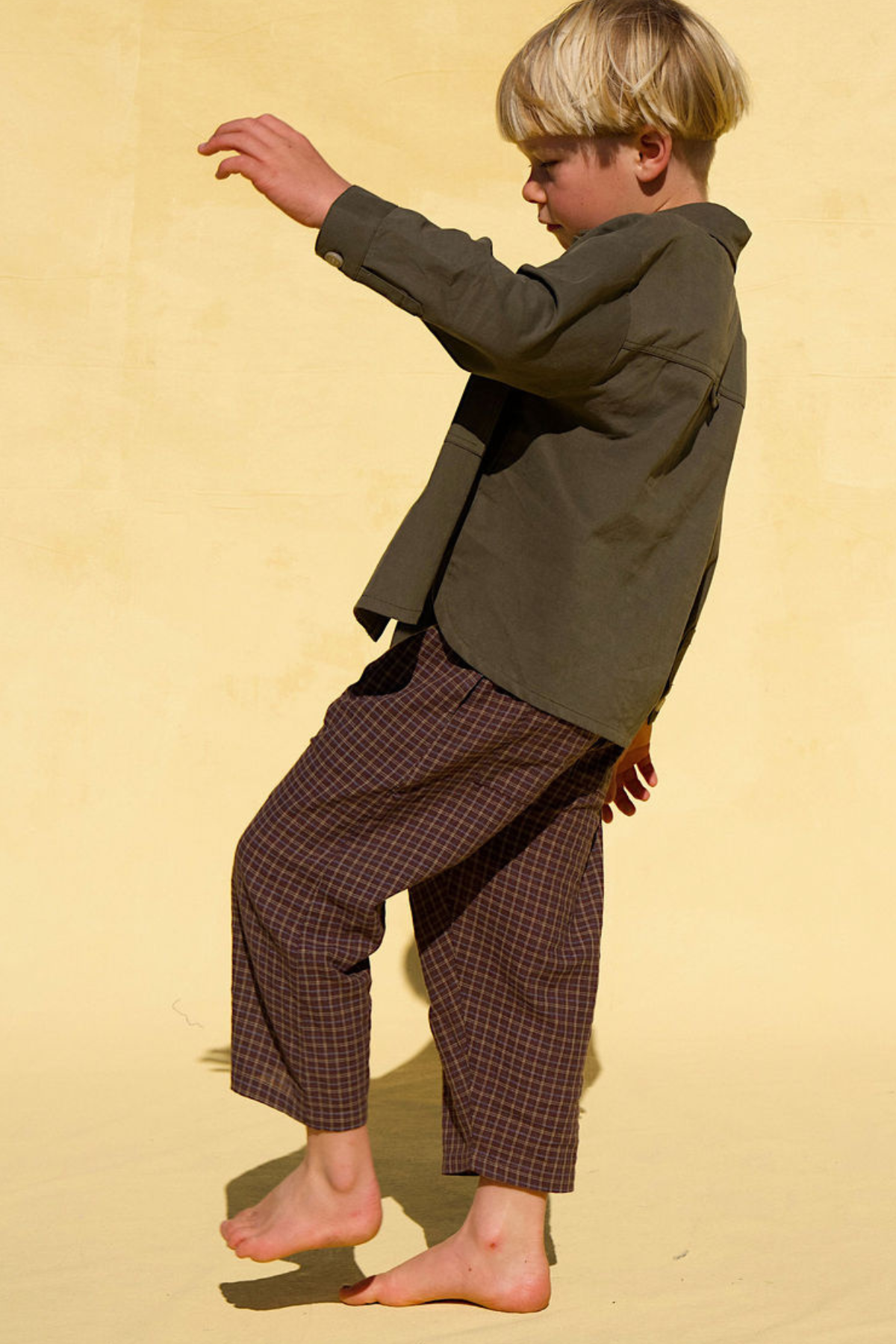 The Dusty Drop Crotch Pant - Choc Gingham