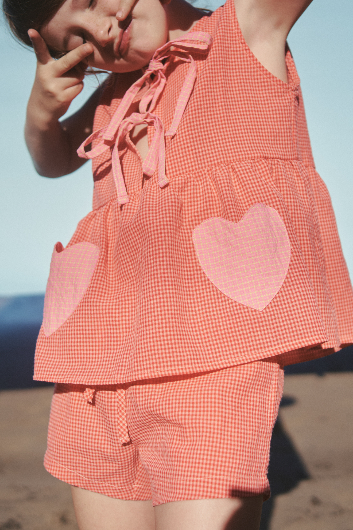 The Polly Pocket Blouse - Cherry Gingham