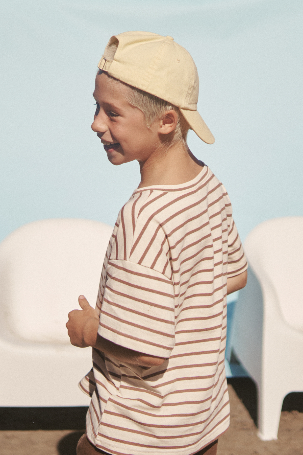 The Little Lou Tee - Vanilla Choc Stripe