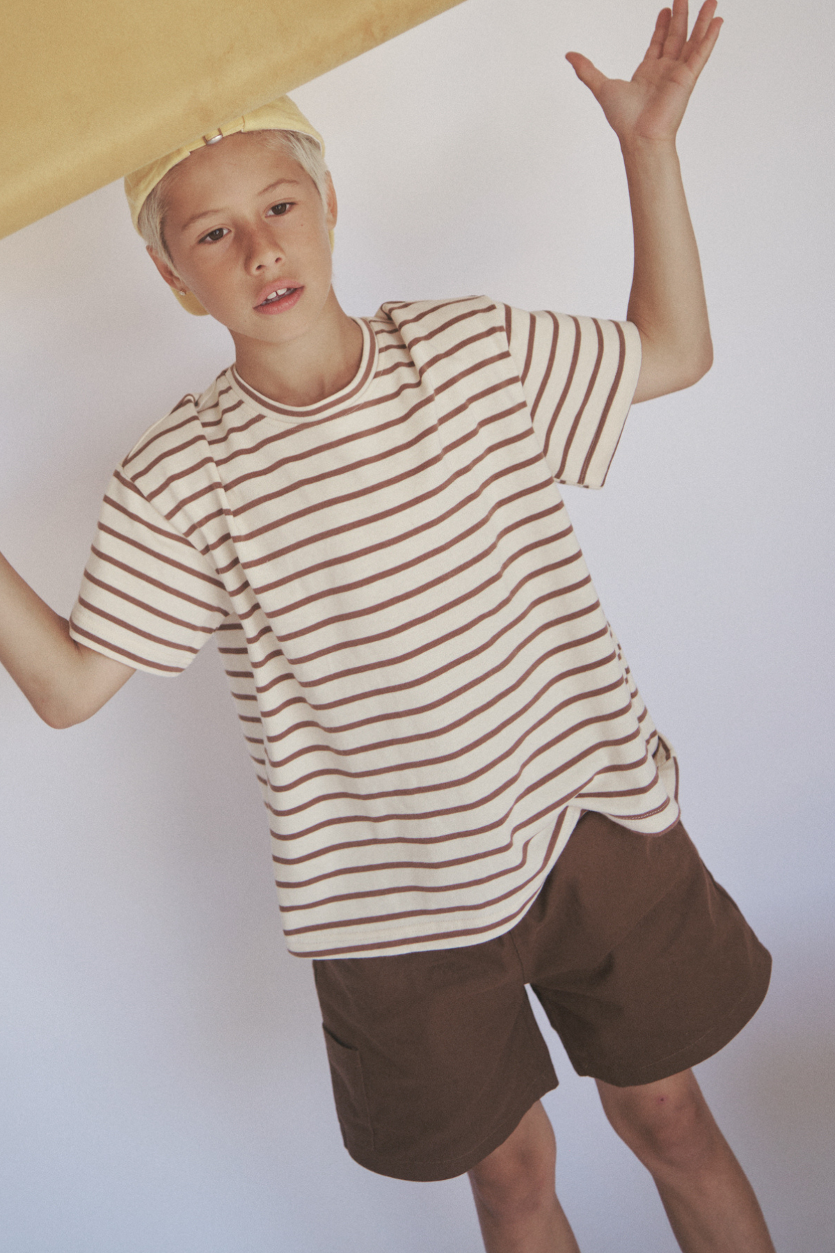 The Little Lou Tee - Vanilla Choc Stripe