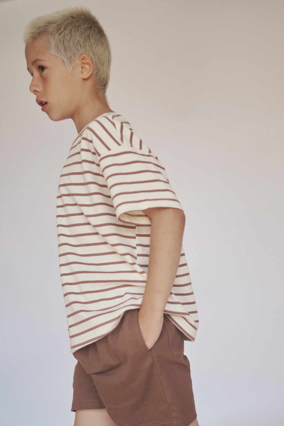 The Little Lou Tee - Vanilla Choc Stripe