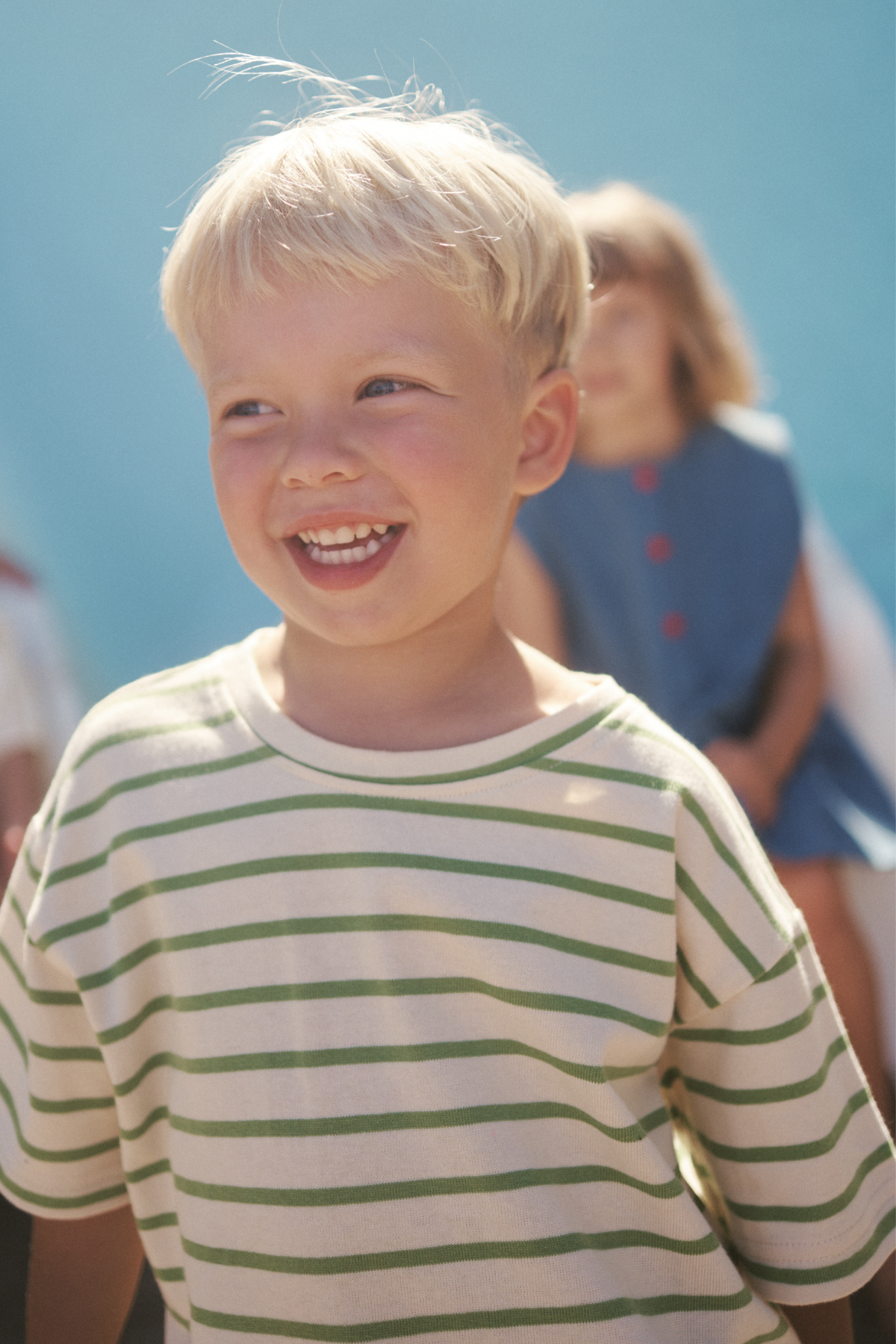 The Little Lou Tee - Vanilla Matcha Stripe