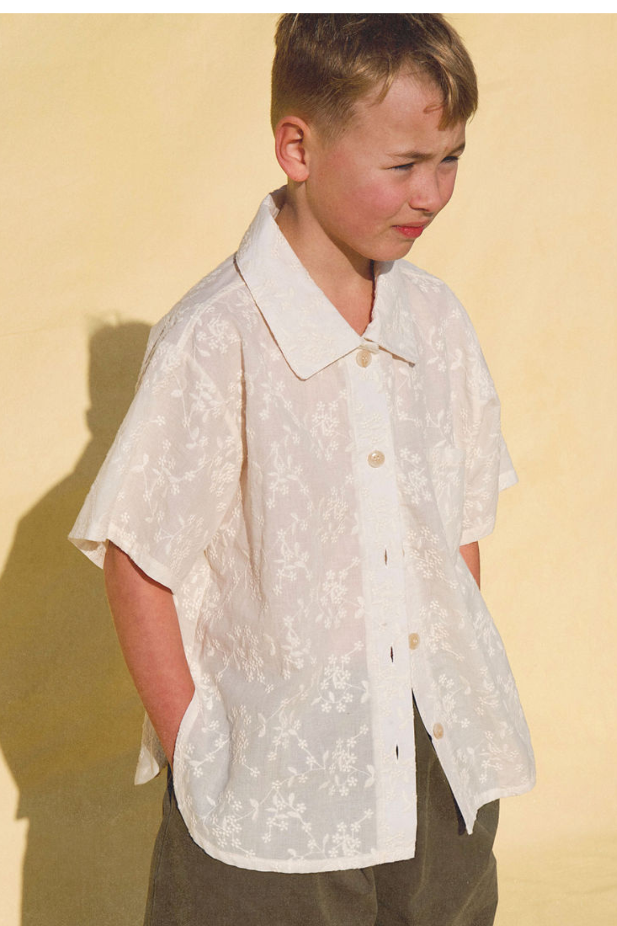 The Alva button up shirt - Embroidered Cream