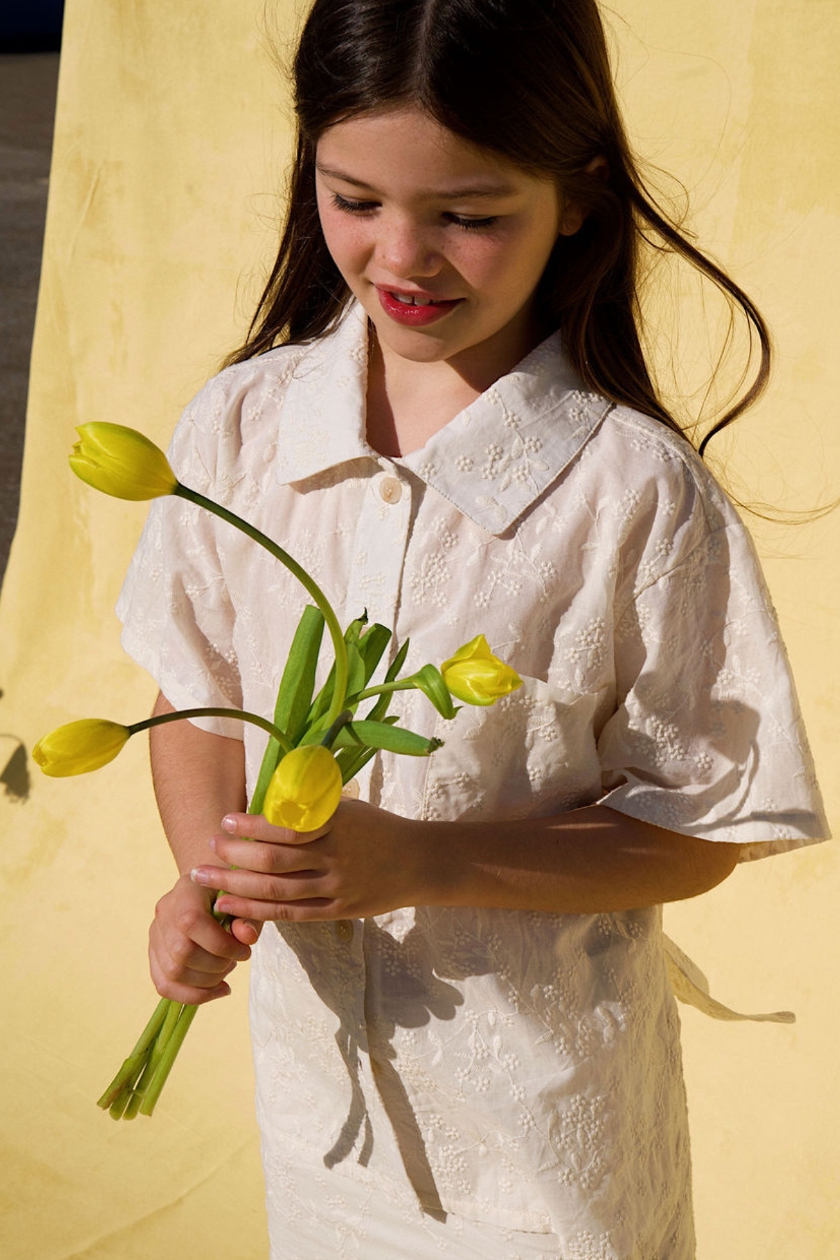 The Alva button up shirt - Embroidered Cream