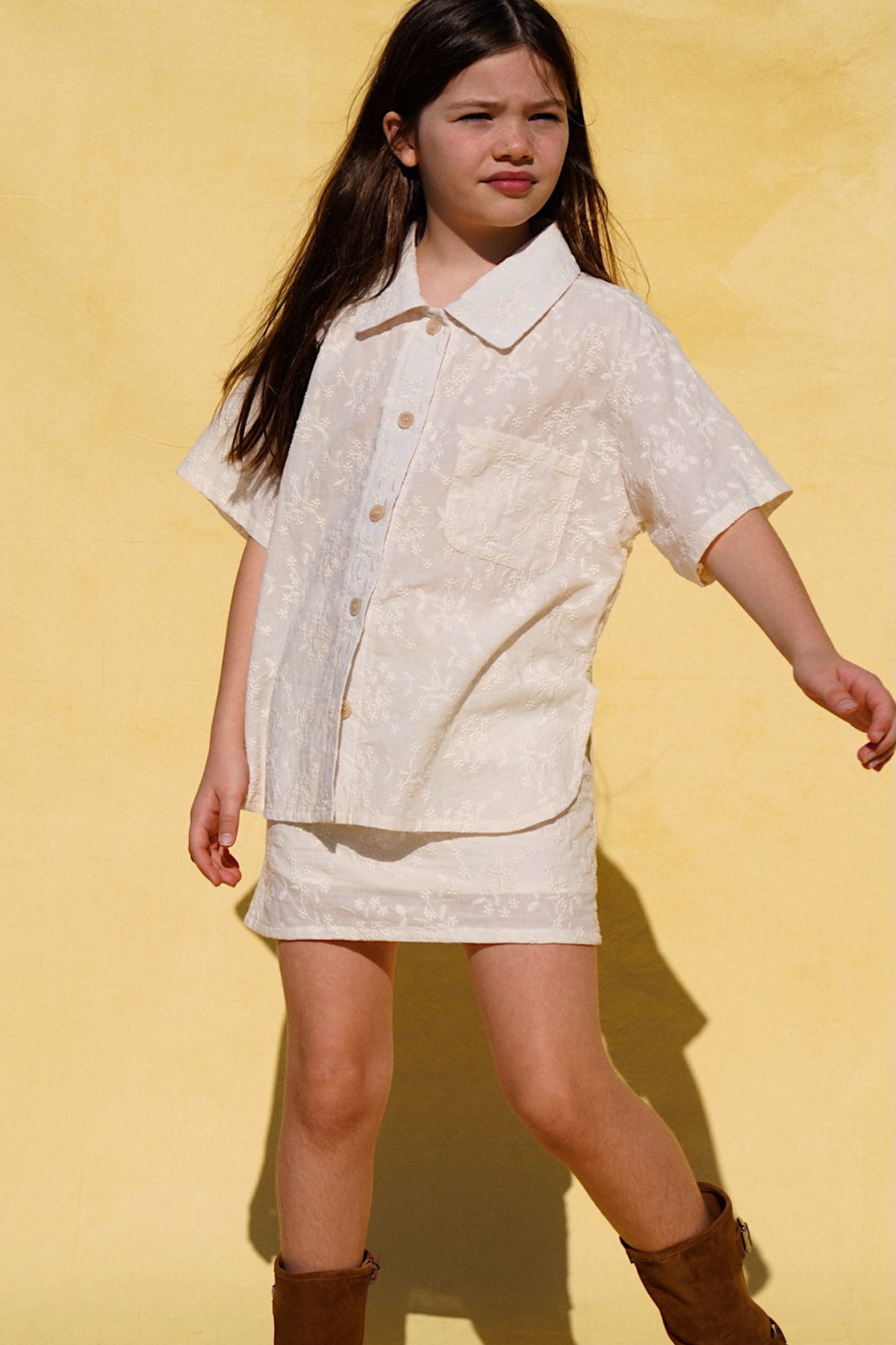 The Maeve Mini  - Embroidered Cream