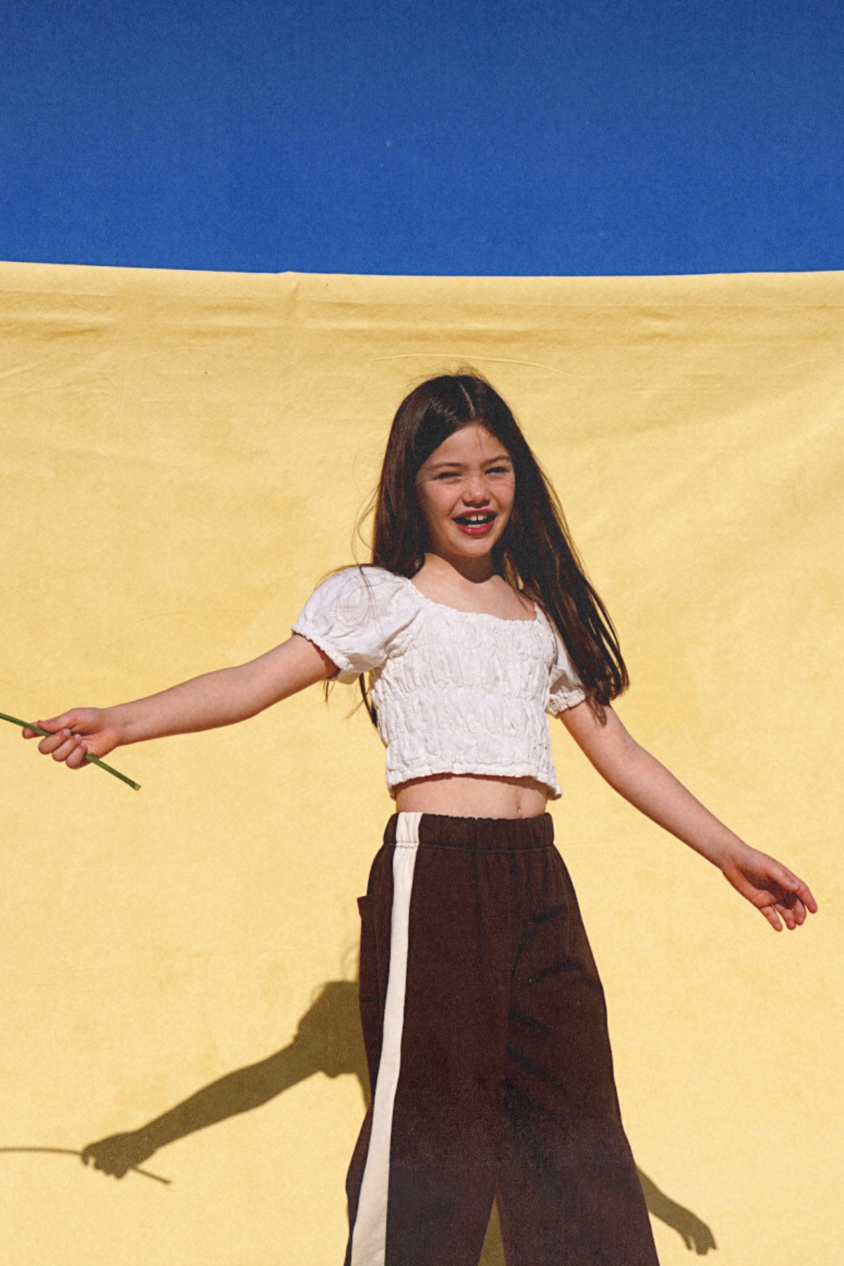 The Ottilie Smocked Crop – Embroidered Cream