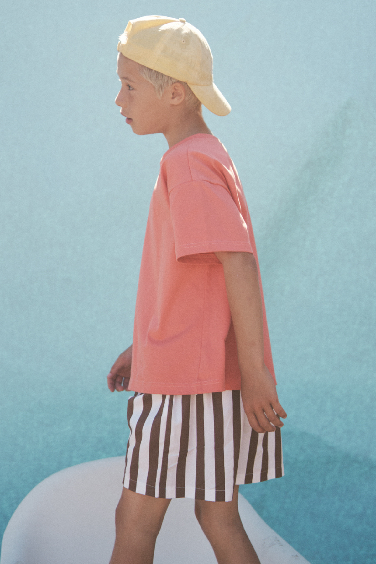 The Tei Shorts - Brown + White Stripe