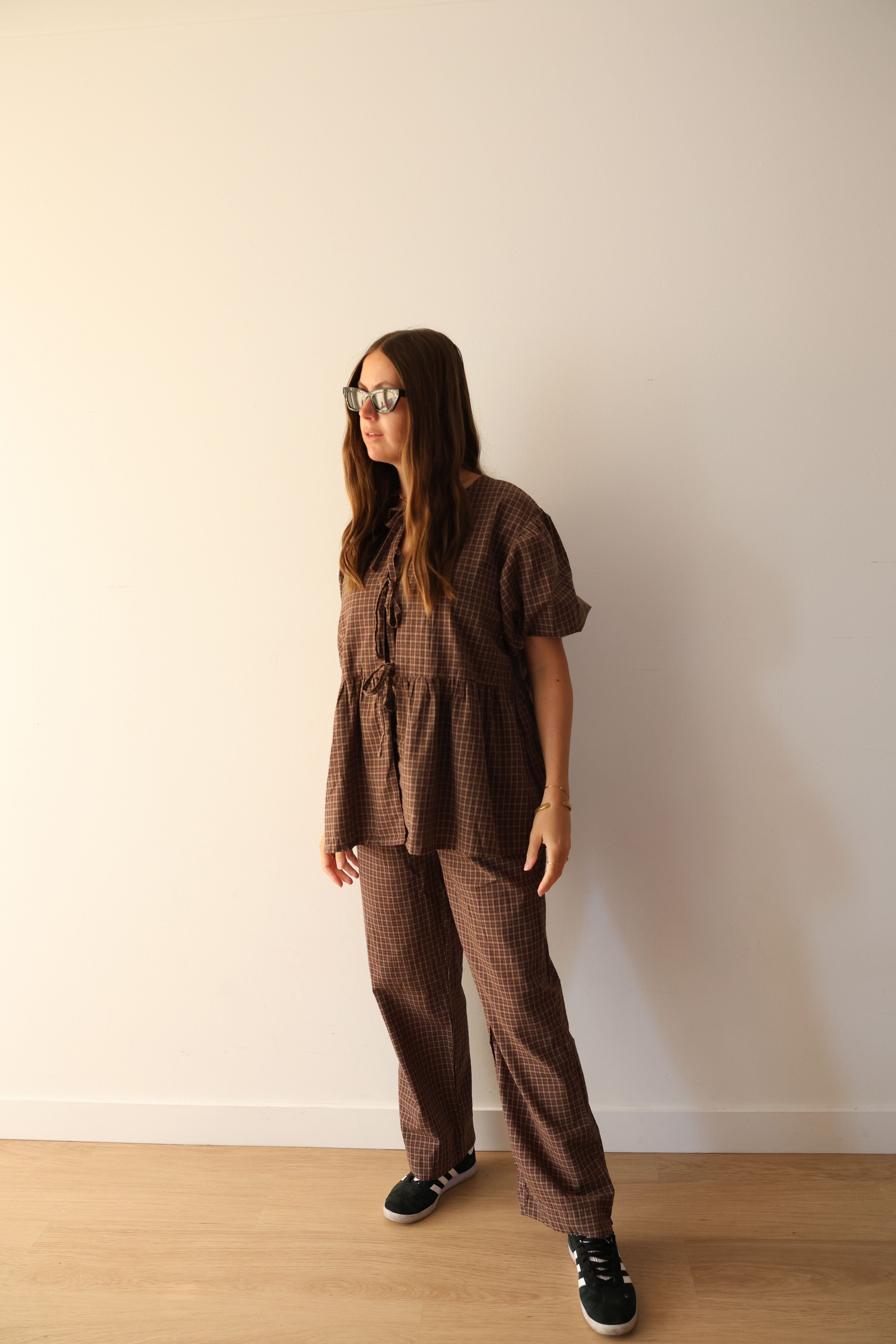 Mama Cam Pant - Chocolate Gingham