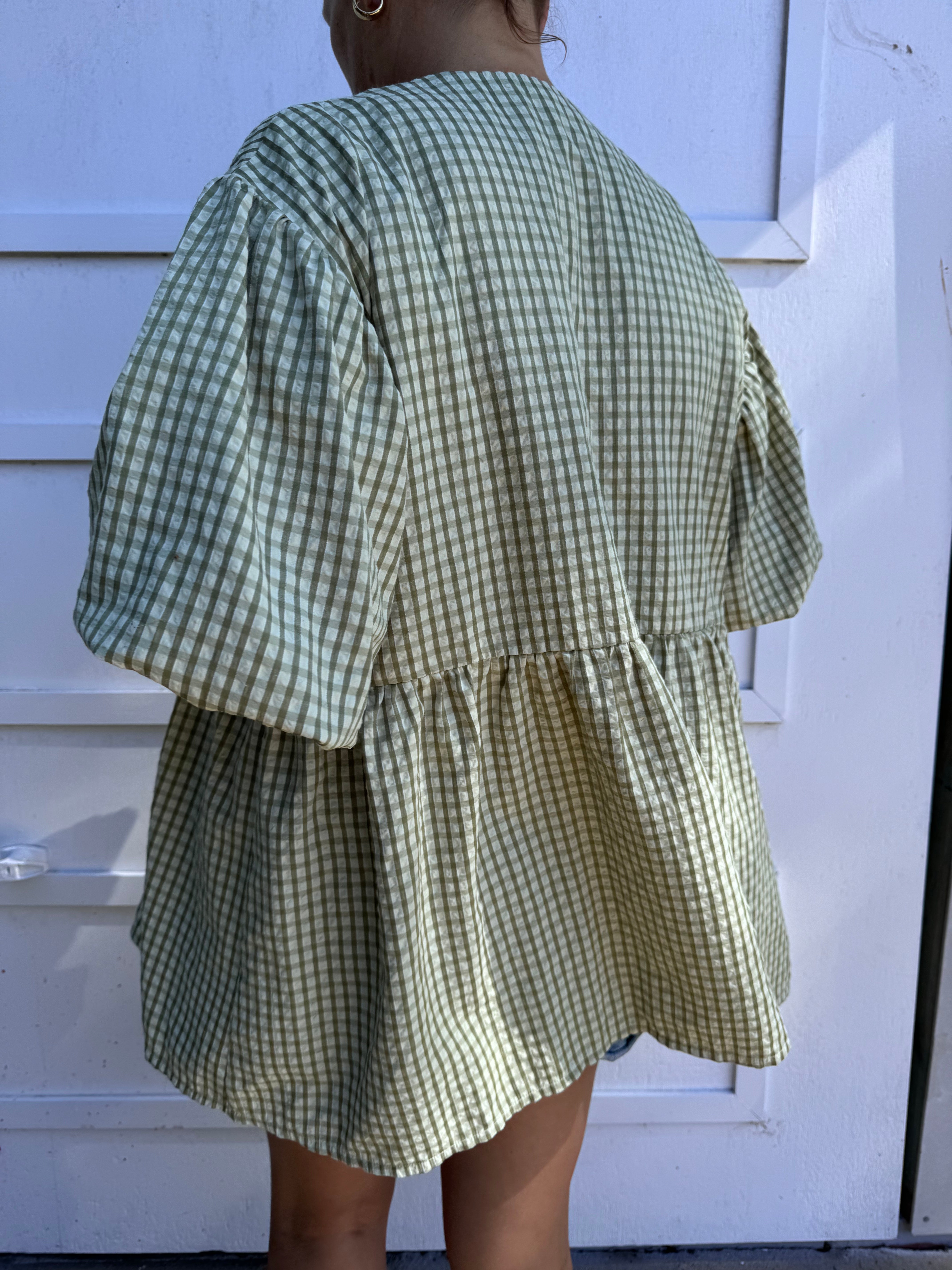 PRE ORDER - The Mama Cami  - Olive Gingham