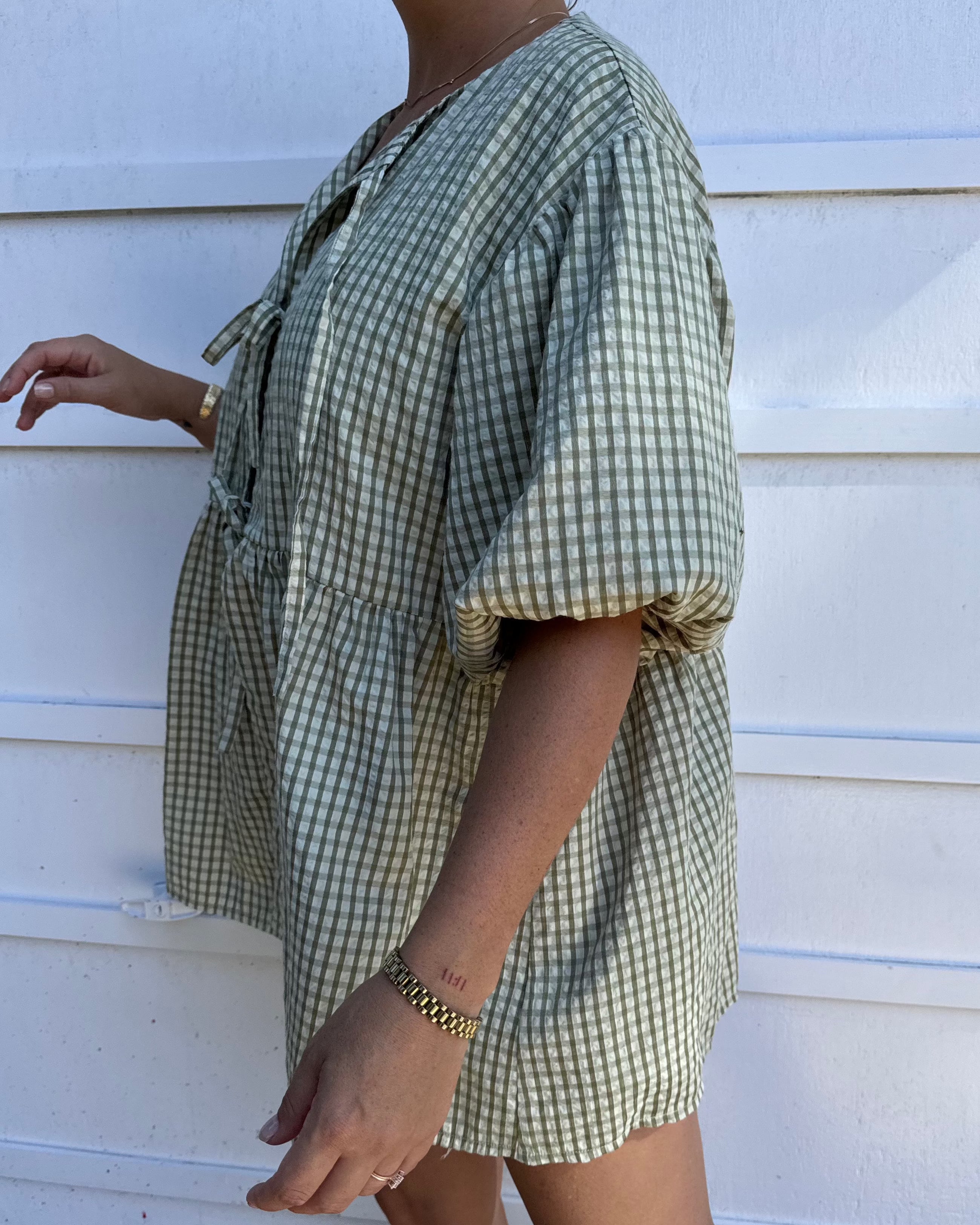 PRE ORDER - The Mama Cami  - Olive Gingham