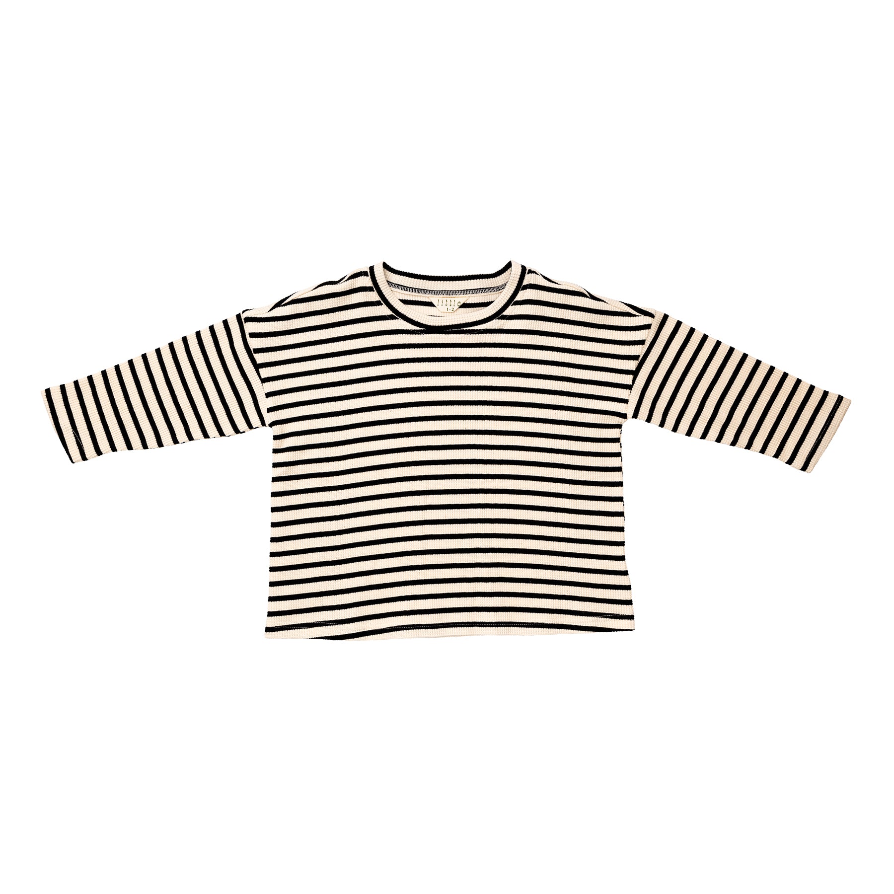 The Lucky Long Sleeve Tee - Black Ecru Stripe