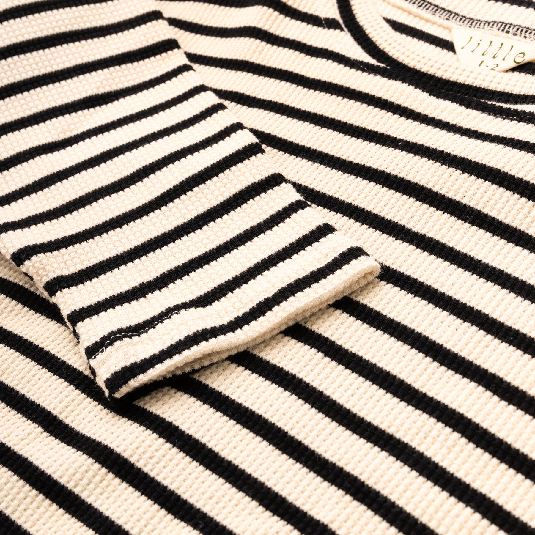 The Lucky Long Sleeve Tee - Black Ecru Stripe