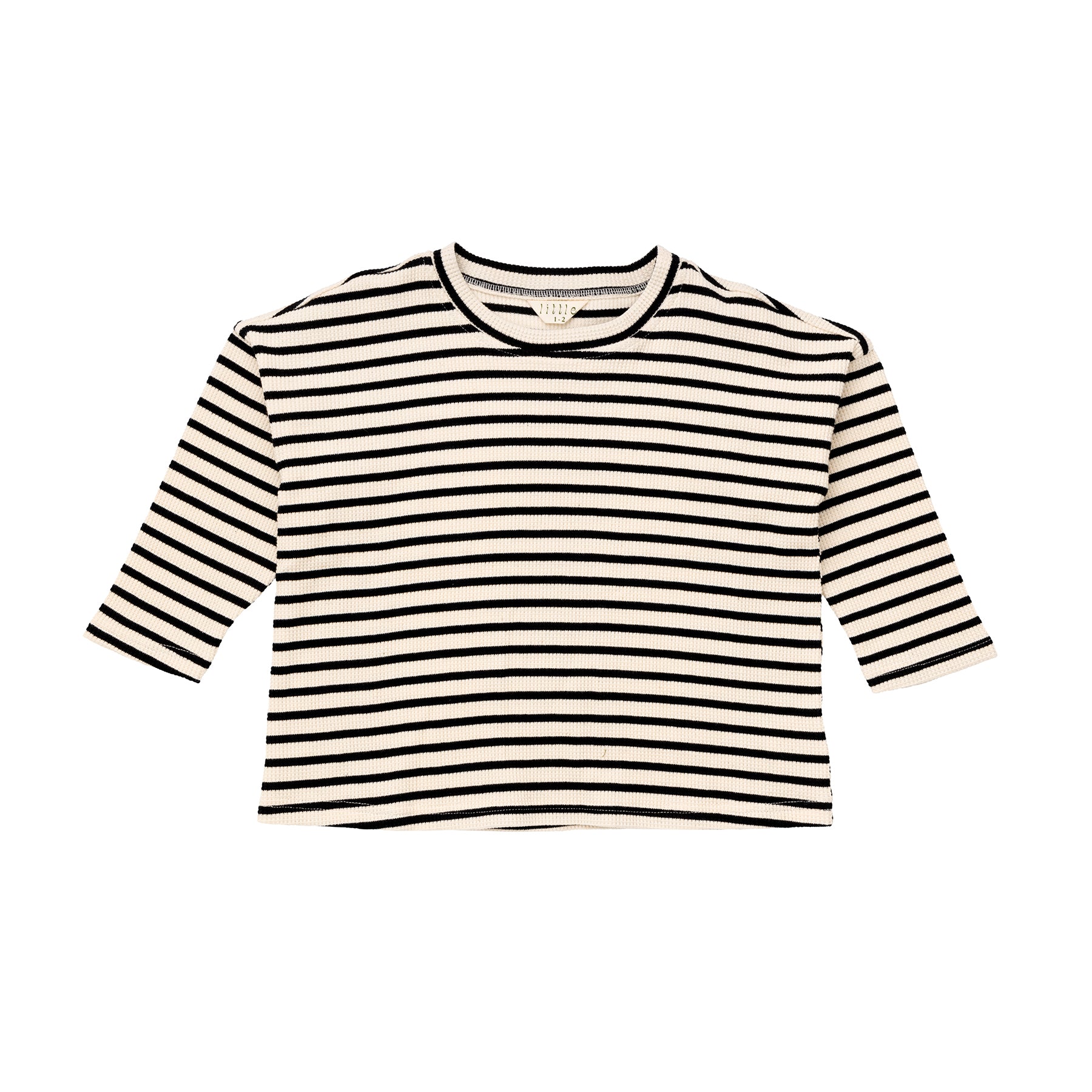 The Lucky Long Sleeve Tee - Black Ecru Stripe