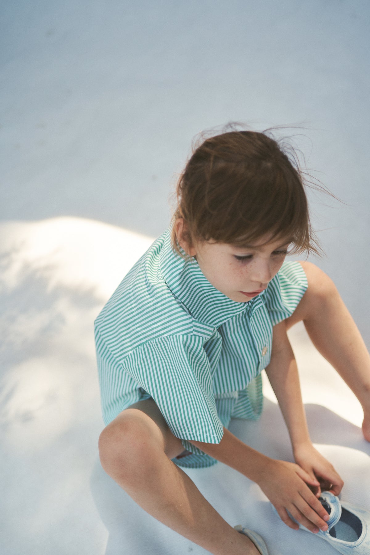 The Alva Button up Shirt - Verde Stripe