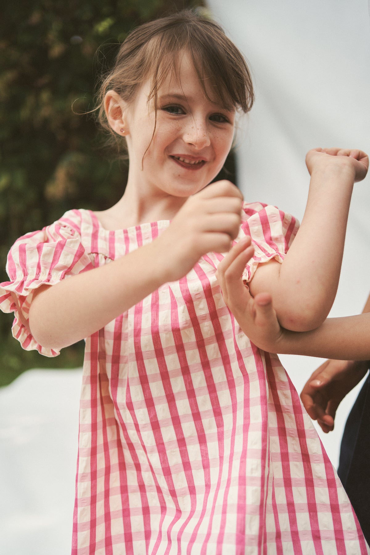 The Gigi Puff dress - Raspberry Gingham