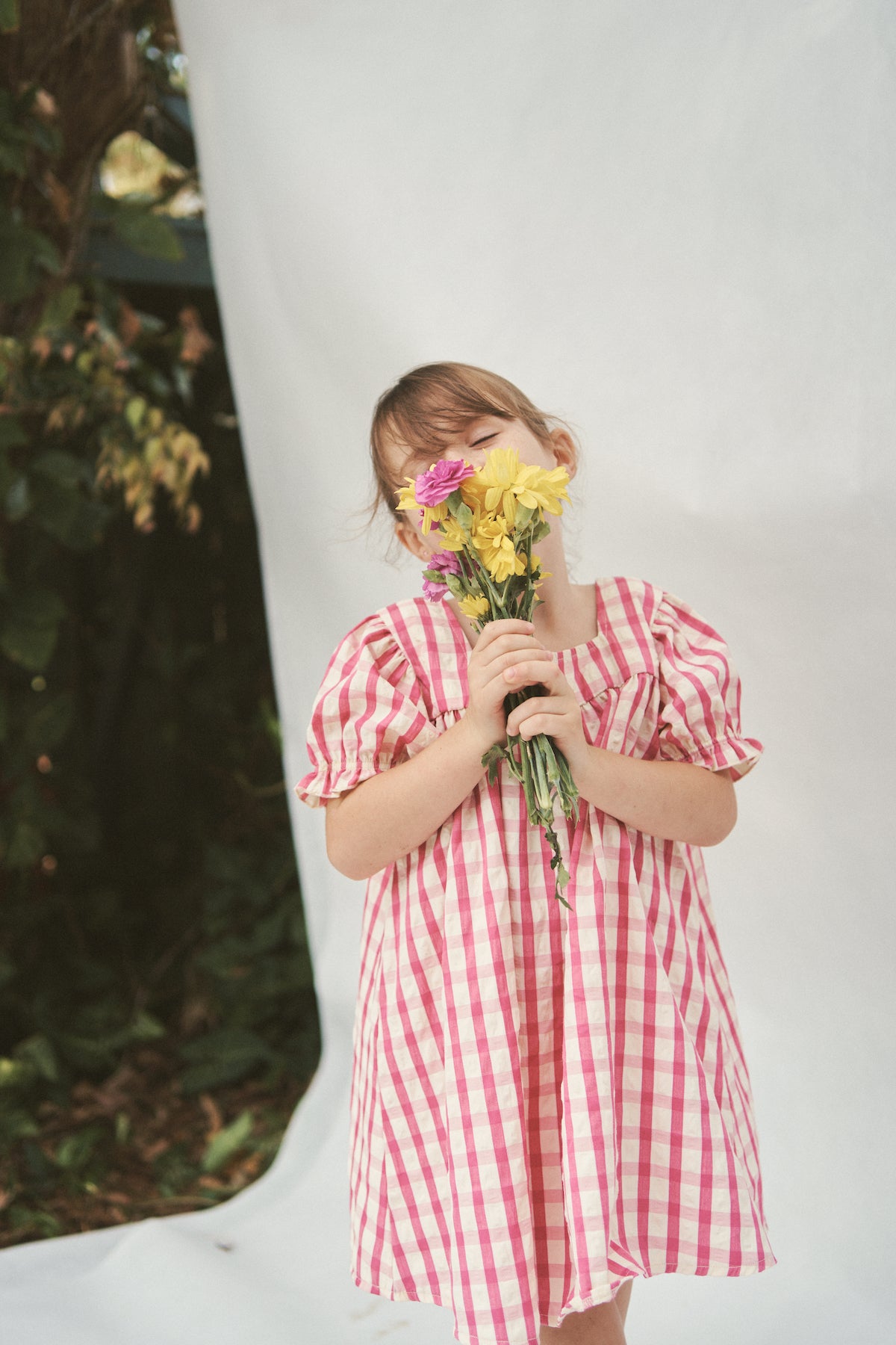 The Gigi Puff dress - Raspberry Gingham