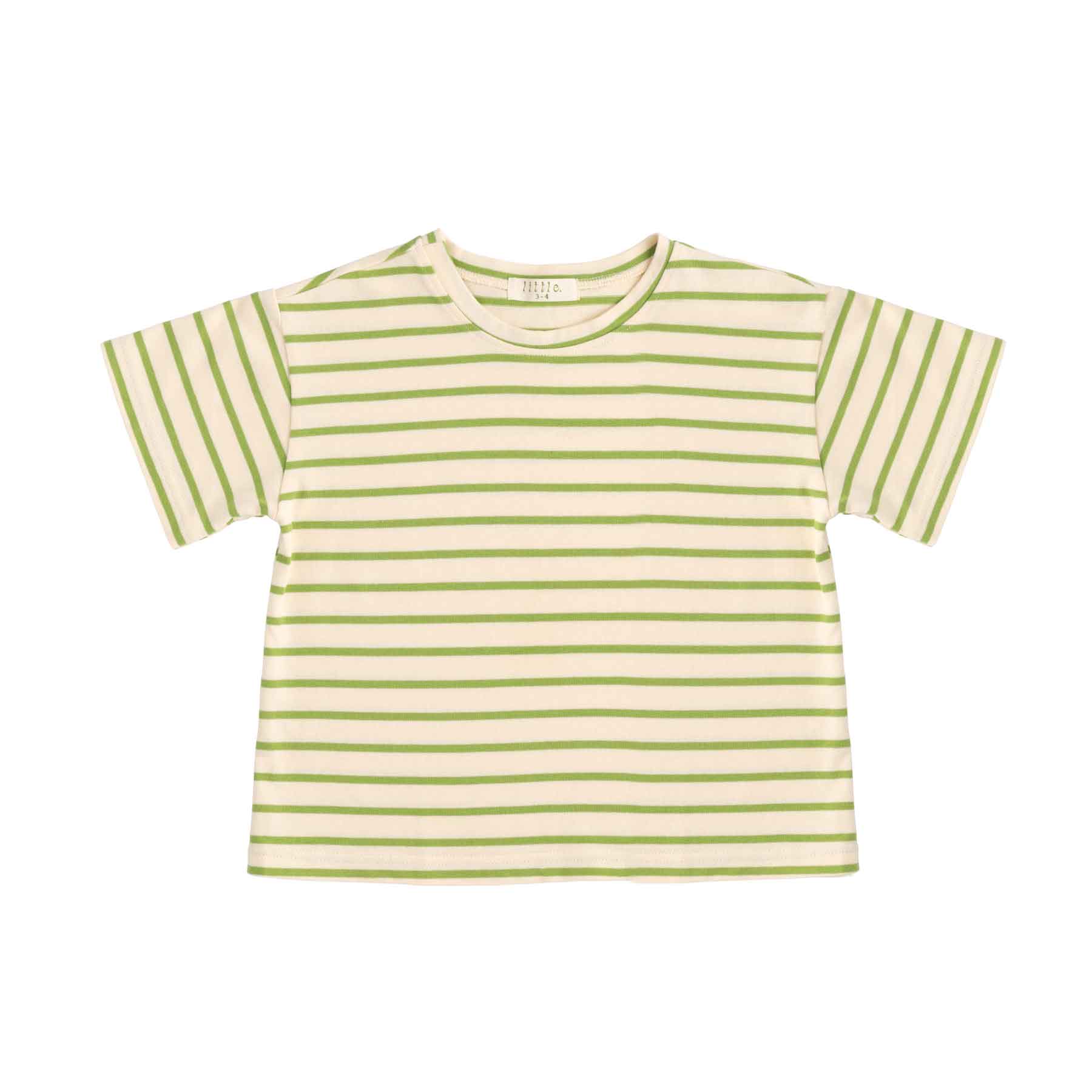 The Little Lou Tee - Vanilla Matcha Stripe