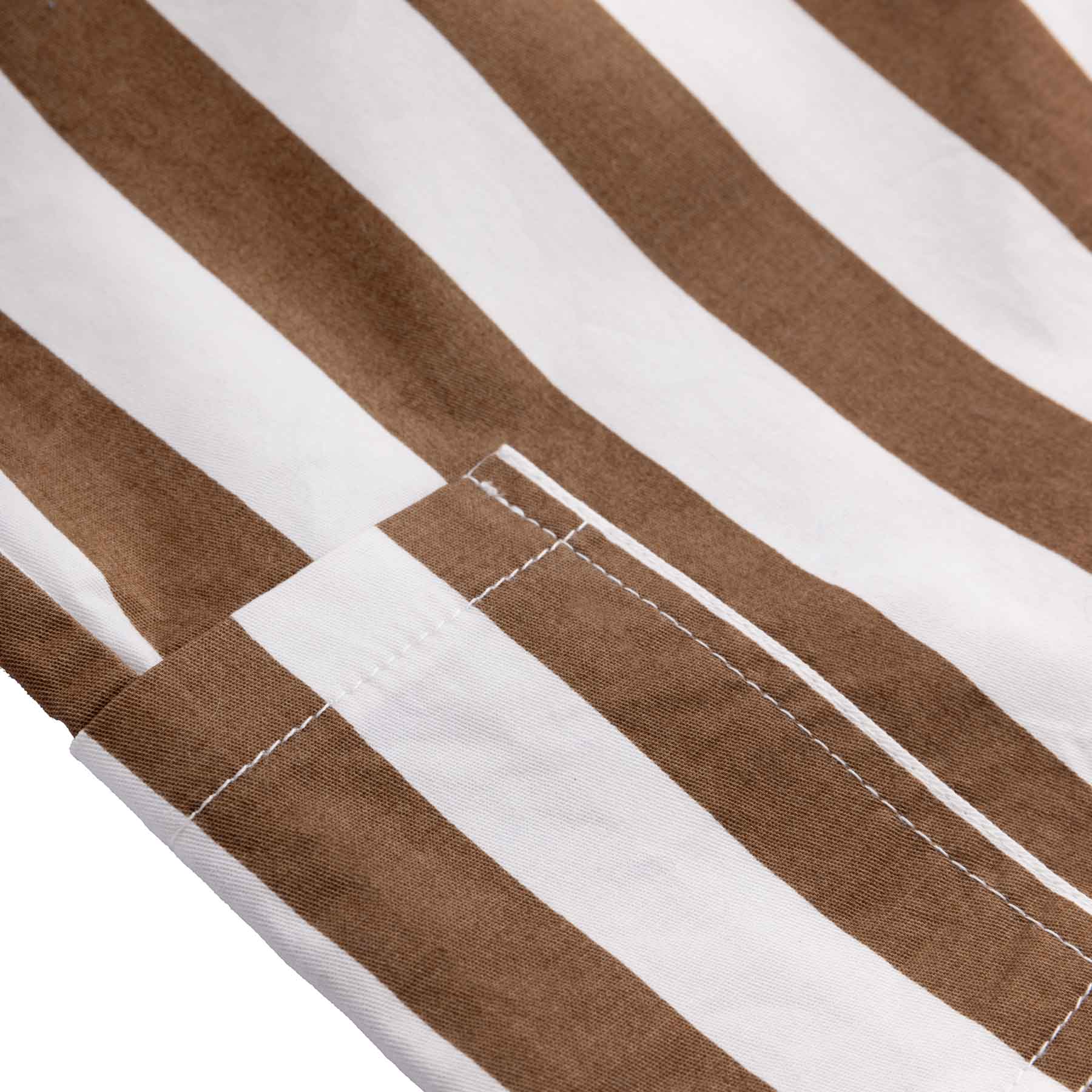 The Tei Shorts - Brown + White Stripe