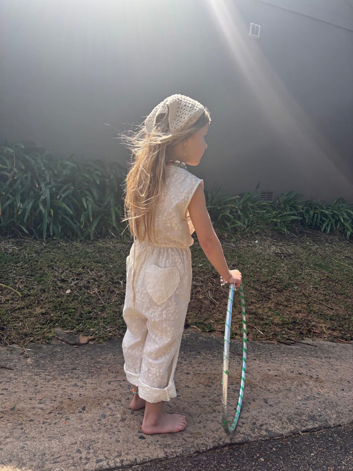The Juniper Jumpsuit - Embroidered Cream