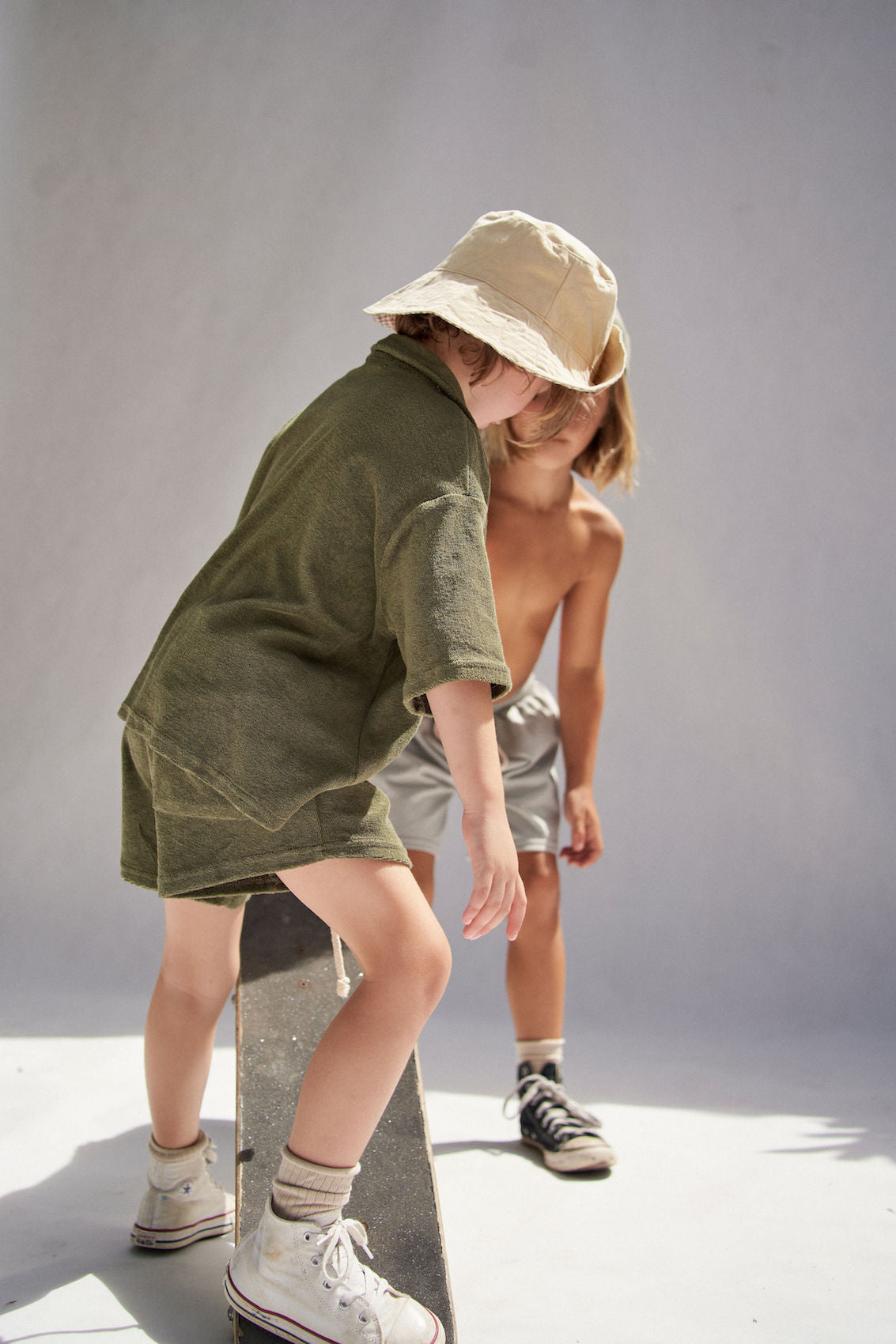 Billie Button Up Set in Khaki Terry, Kids Sets, Children's Clothing, Little the Label