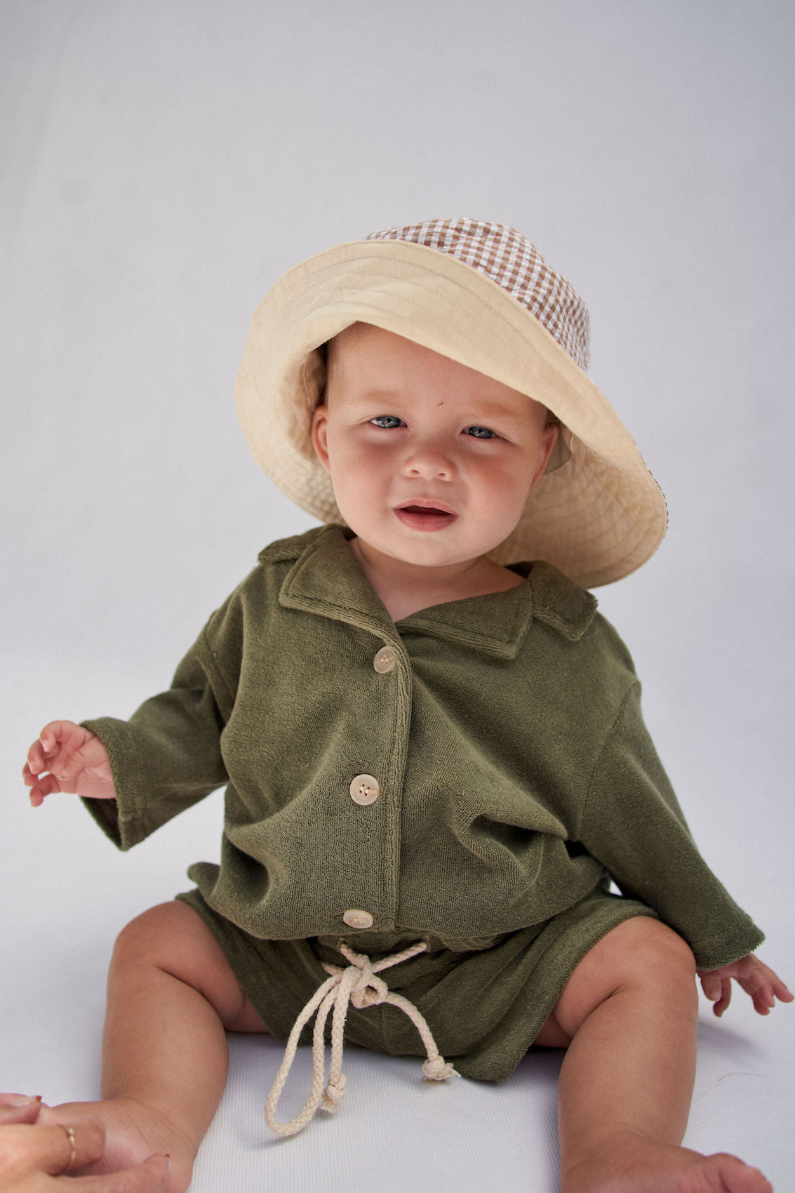 Billie Button Up Set in Khaki Terry, Kids Sets, Children's Clothing, Little the Label