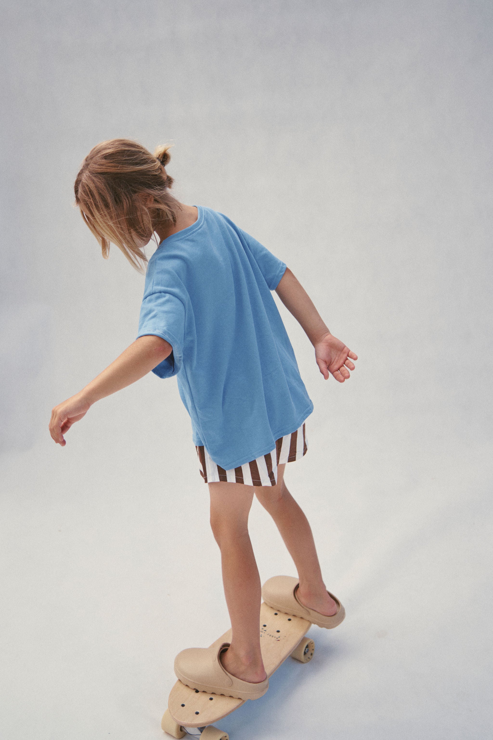 The Alva Shorts - Brown + White Stripe